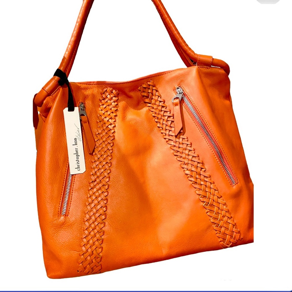 Christopher Kon leather bag with woven leather detail